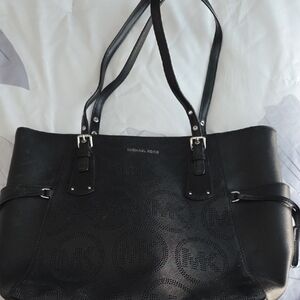 Michael Kors Black Perforated Logo Tote
